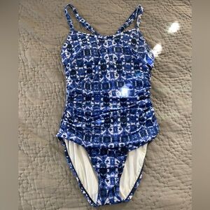 Paradise Bay strappy one piece modest full coverage swim bathing suit size 14